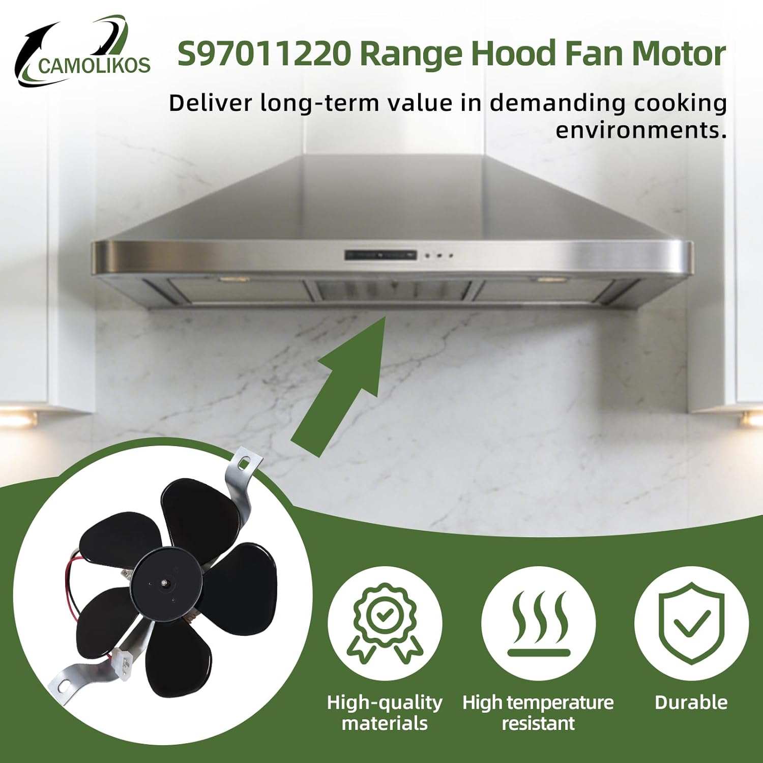 S97011220 Fan Assembly Fits for Broan BP19 41000 Series Range Hood Fan Motor Assembly Replacement 1172574 97005162 97007966 97011247 S97005162 S97007966 S97011247