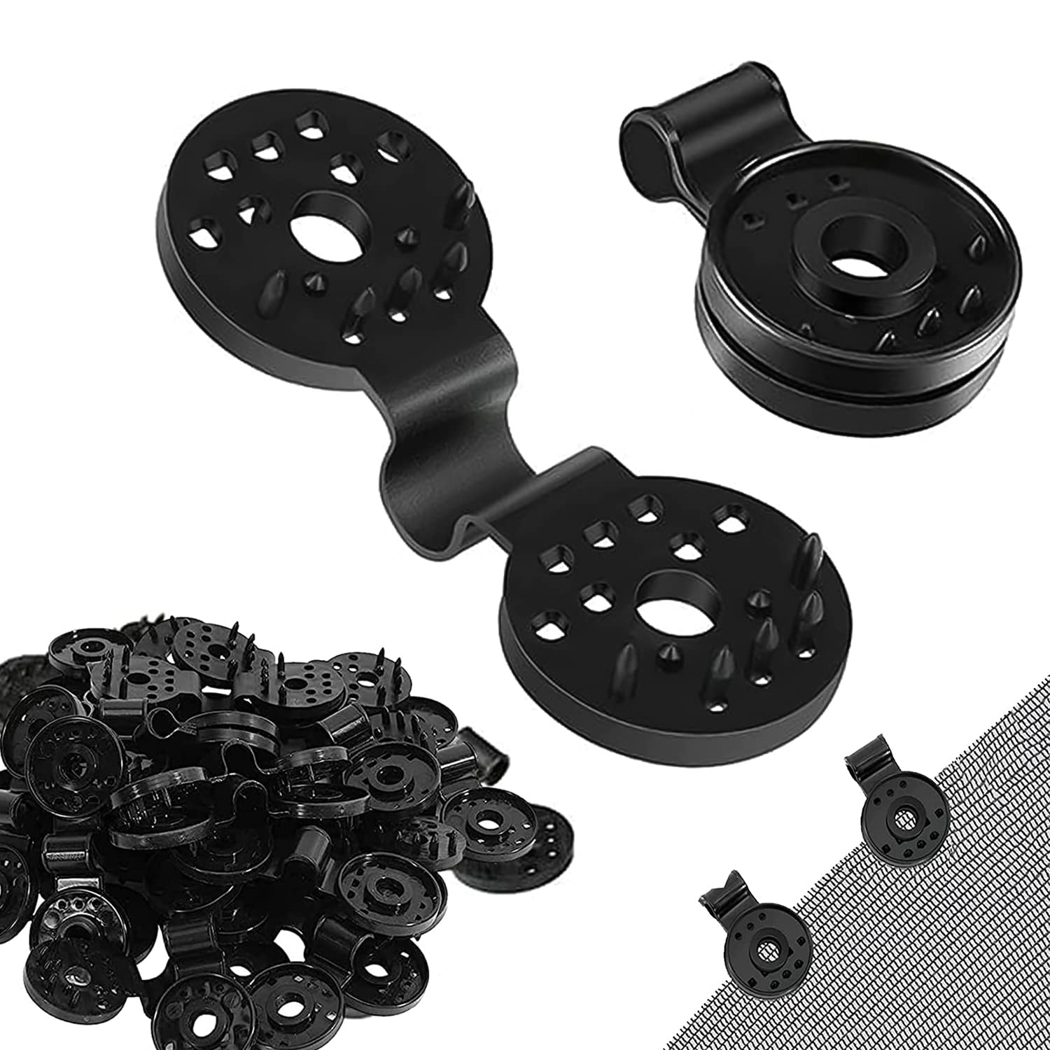 Clip in Plastica, 60 pezzi Clips di Fissaggio, Clip Speciale Occhiello, Clips per Rete Ombreggiante, Clip di Fissaggio Speciale