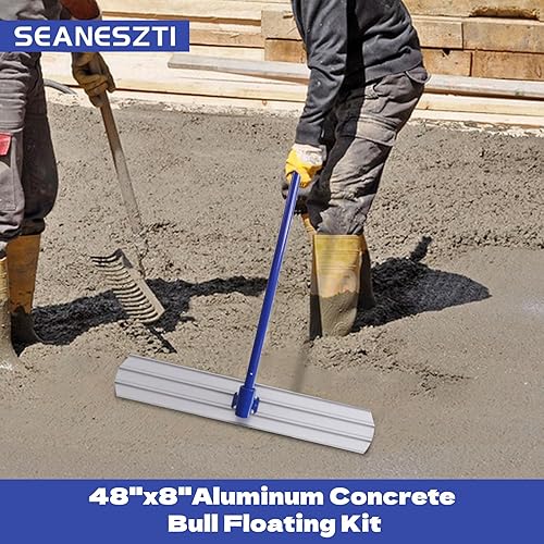 Miniatura 2 de Bull Float - Flotador de hormigón de magnesio, 48 x 8 pulgadas, flotador de hormigón de magnesio con soporte de mango de flotador de 70 pulgadas,