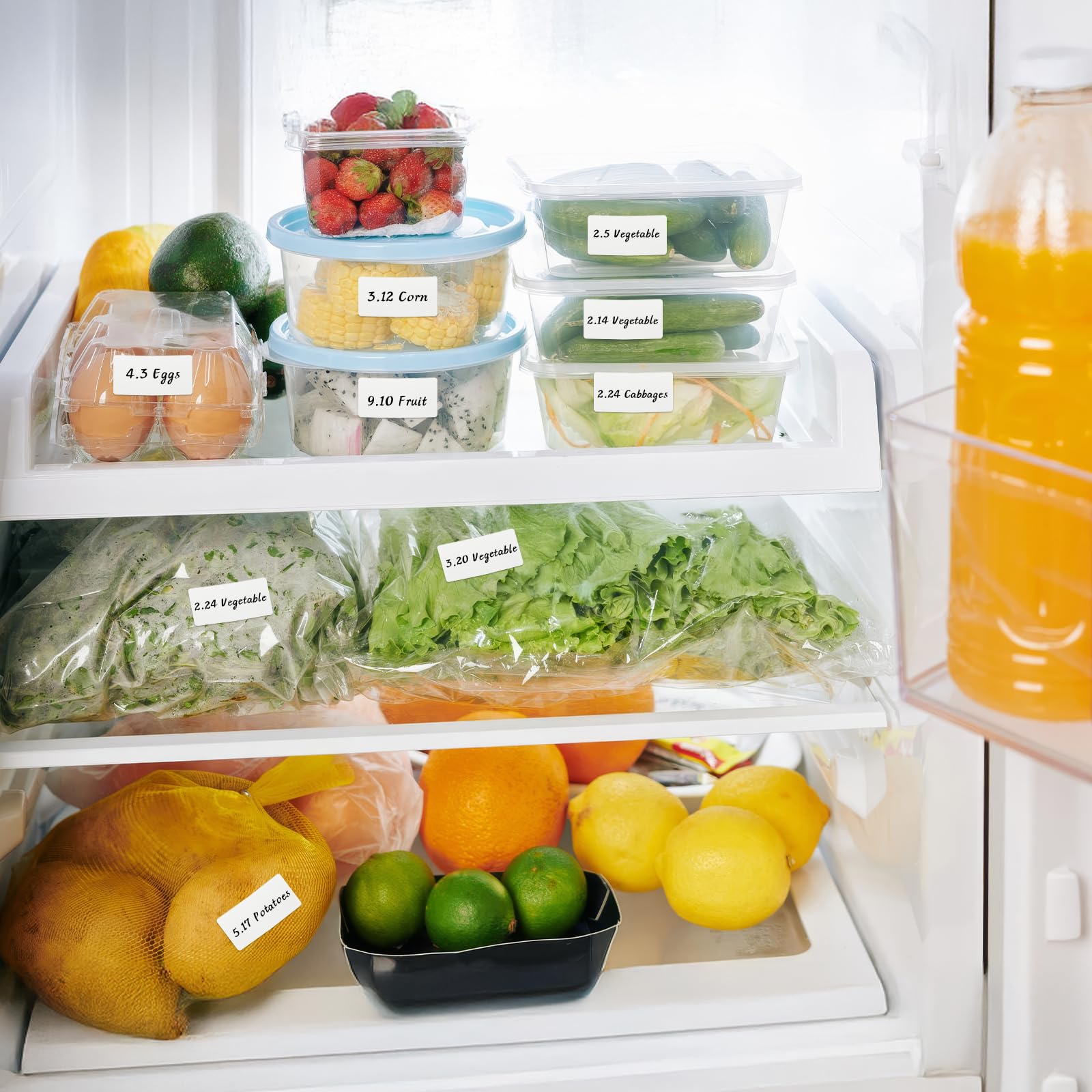Confezione da 1000 etichette vuote rimovibili per alimenti, resistenti all'acqua e all'olio, per contenitori per alimenti, barattoli e dispensa (2,5 x 5,1 cm)