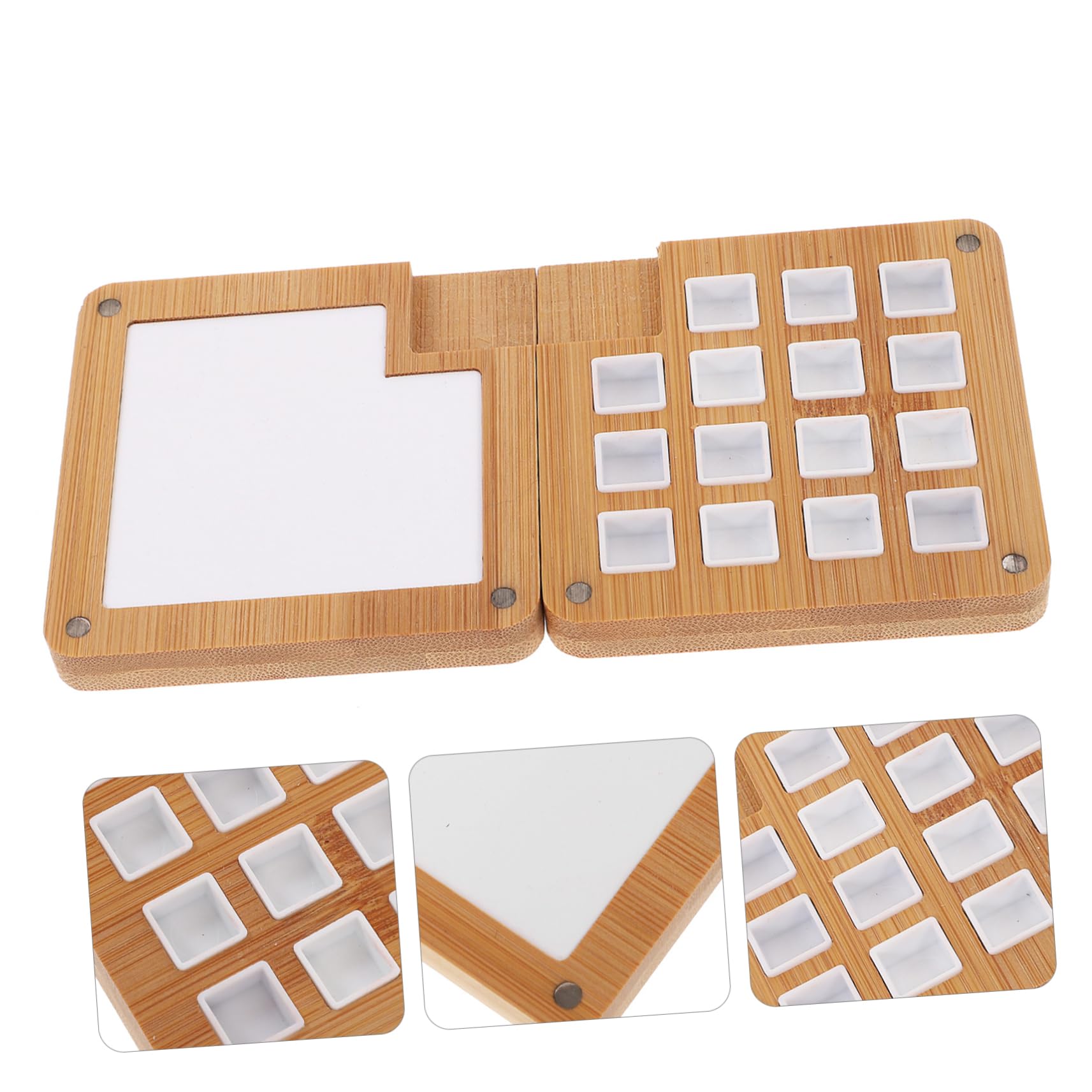 NUOBESTY 3stücke Holzkasten Für Wasserfarben Handgefertigte Palette Mit Fächern Und Lagern Von Aquarellpigmenten Tragbar Für Künstler Und Schüler