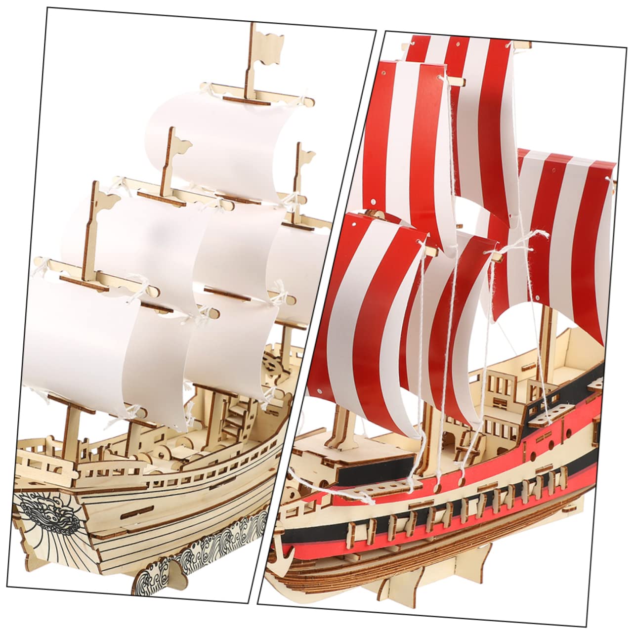 Abaodam Puzzles 3D de Madera para Adultos y Niños, 2 Sets, Diseño Realista, Manualidades Educativas para Casa y Oficina