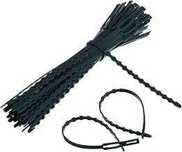 Willbond 50 Pack Adjustable Plant Tie and Support, 170 mm x 8 mm Dark Green