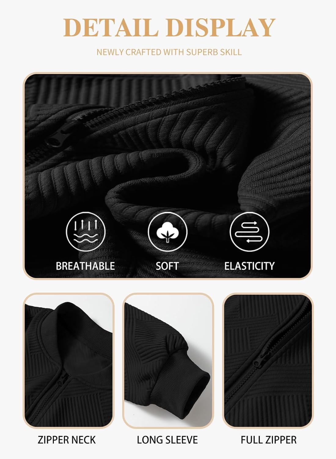 Eytino Womens Plus Size Jackets Long Sleeve Full Zip Casual Lightweight Fall Jacket(1X-5X) - Image 5