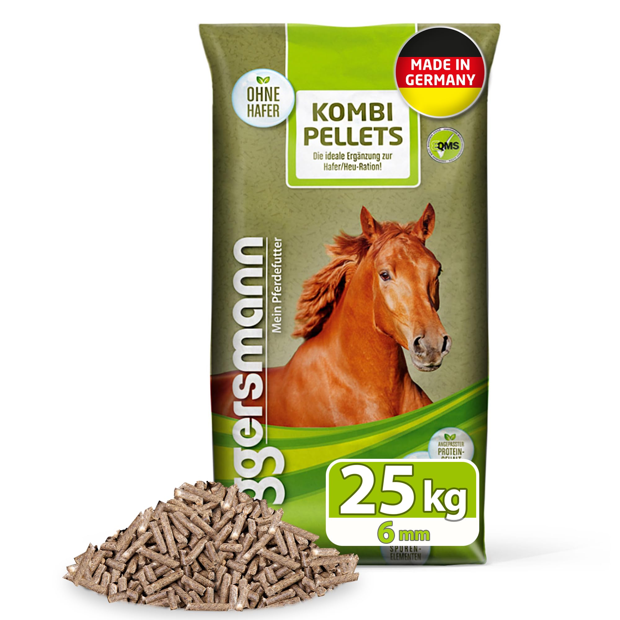 Eggersmann My Horse pienso Combinado en pellets 6 mm 25 kg - pienso Compuesto granulado para Caballos y Ponis - complemento Ideal para la alimentación con Avena y heno