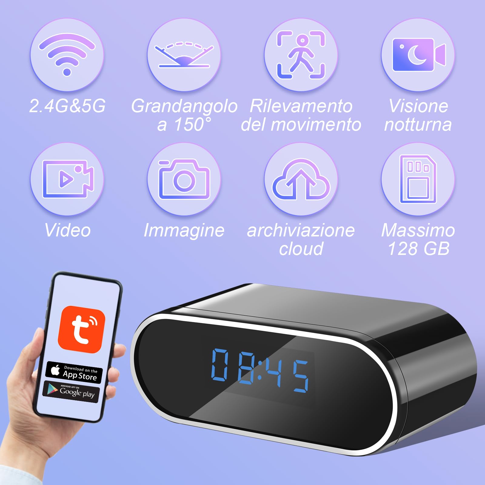 Mini Spy Camera HD 1080P WiFi Audio Night Vision - Dettaglio