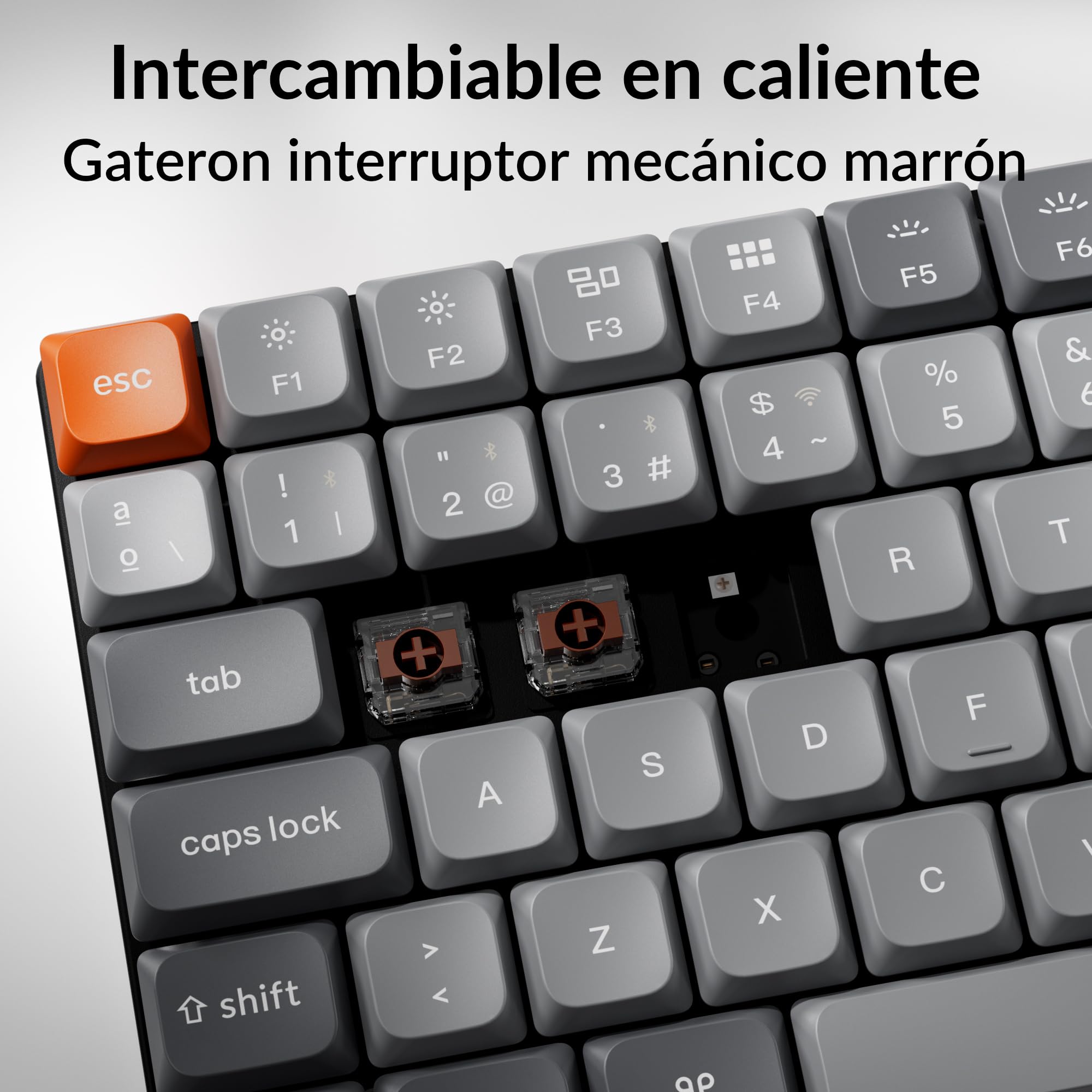 Keychron K3 MAX Teclado Gaming Inalámbrico Ultrafino, ISO-ES, Switch Marrón | 2,4 GHz/BT 5.1/USB-C, Programación con QMK/Launcher, Teclas LSA de Perfil Bajo en PBT, Teclado Español para Mac, Win y Linux