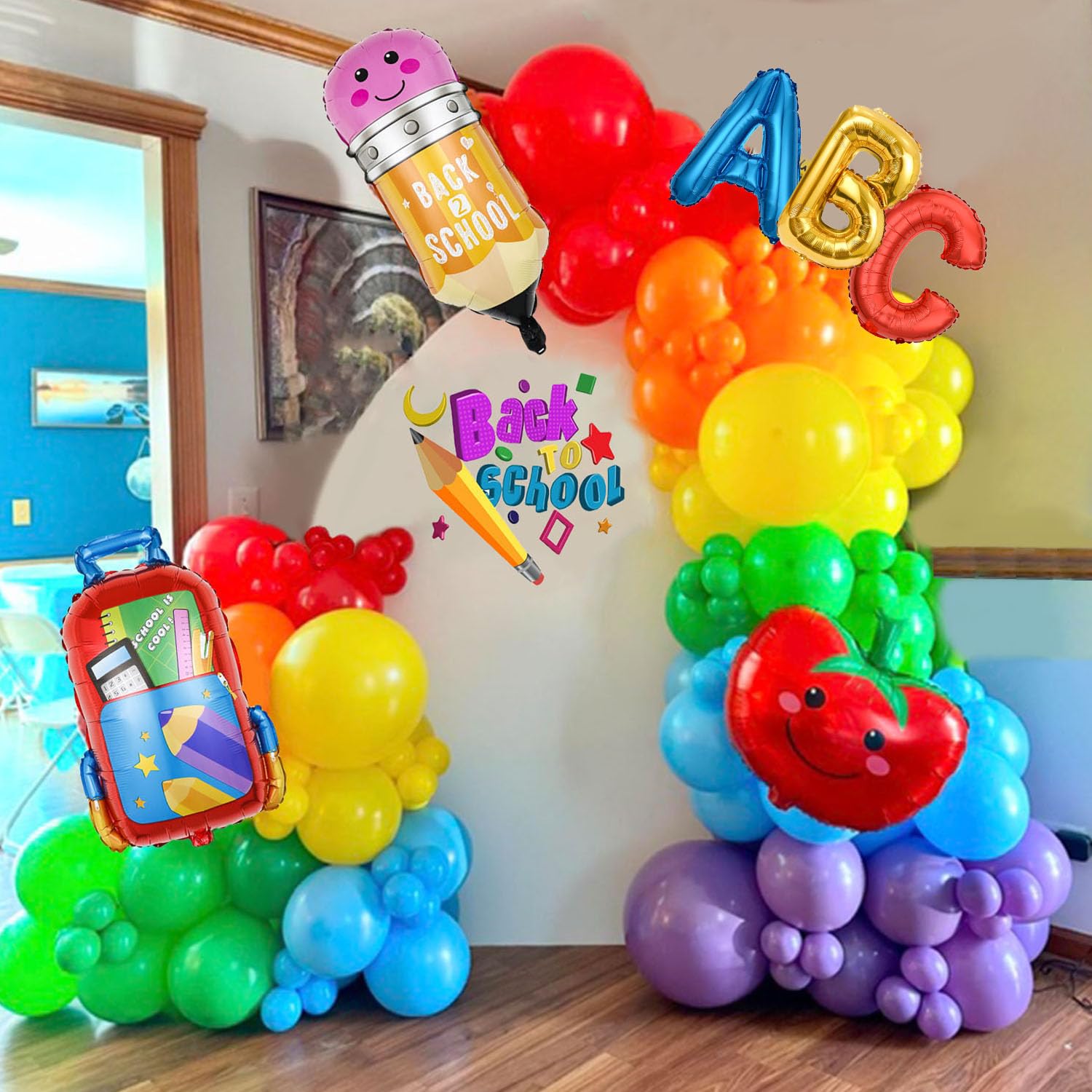Arco de globos de bienvenida escolar para decorar colegios sin esfuerzo 7
