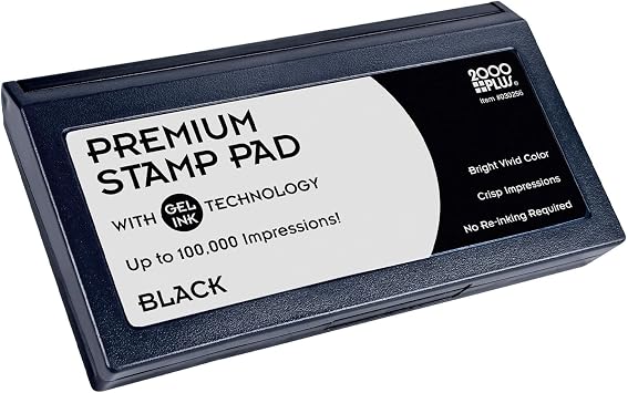 2000 PLUS Stamp Pad, Gel, Size #2, Black Ink (030256)