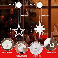 Vista 6 de 5 Piezas Luces Navideñas para Ventana Decoraciones Letrero Iluminado de Navidad Blanco Cálido Funciona con Pilas Telón de Fondo Luces de Silueta