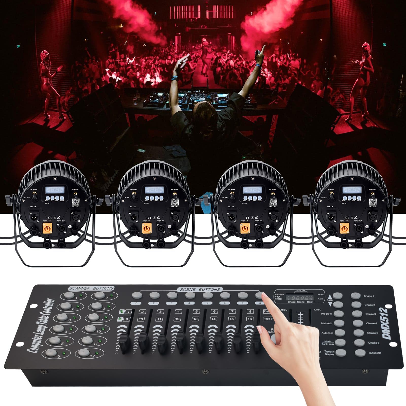 DMX192-Konsole, DMX-Lichtsteuerung, Steuerung der Beleuchtungsparameter/Realisierung der Szenenumschaltung/Steuerung mehrerer Geräte, verwendet für Hochzeit/Bühnenszene/Party/Konzert,DMX192
