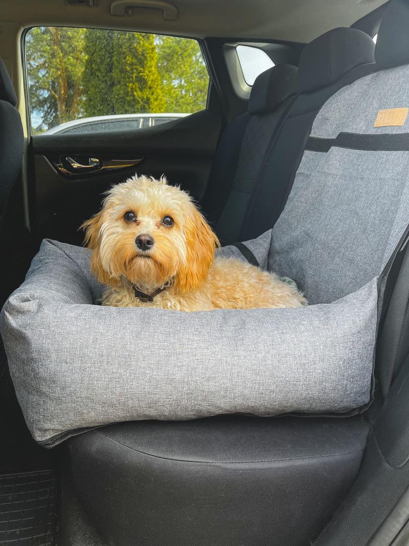 Hundeautositz klein personalisiert, Hundesitz Auto mit Leine für Rückbank, 2in1 Hundebett Auto und Transporter für kleine Hunde und Katzen