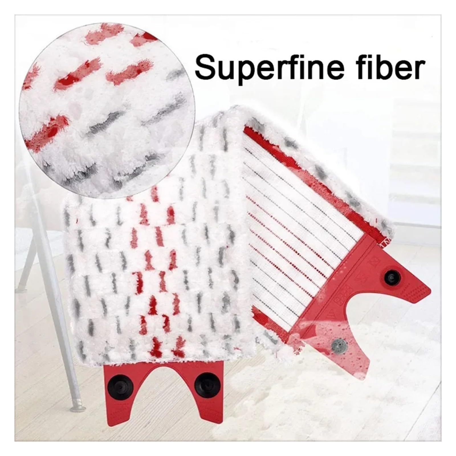 Cuscinetti for mocio in microfibra, ricambio riutilizzabile for panno piatto, lavabile in lavatrice ad asciugatura rapida(White)