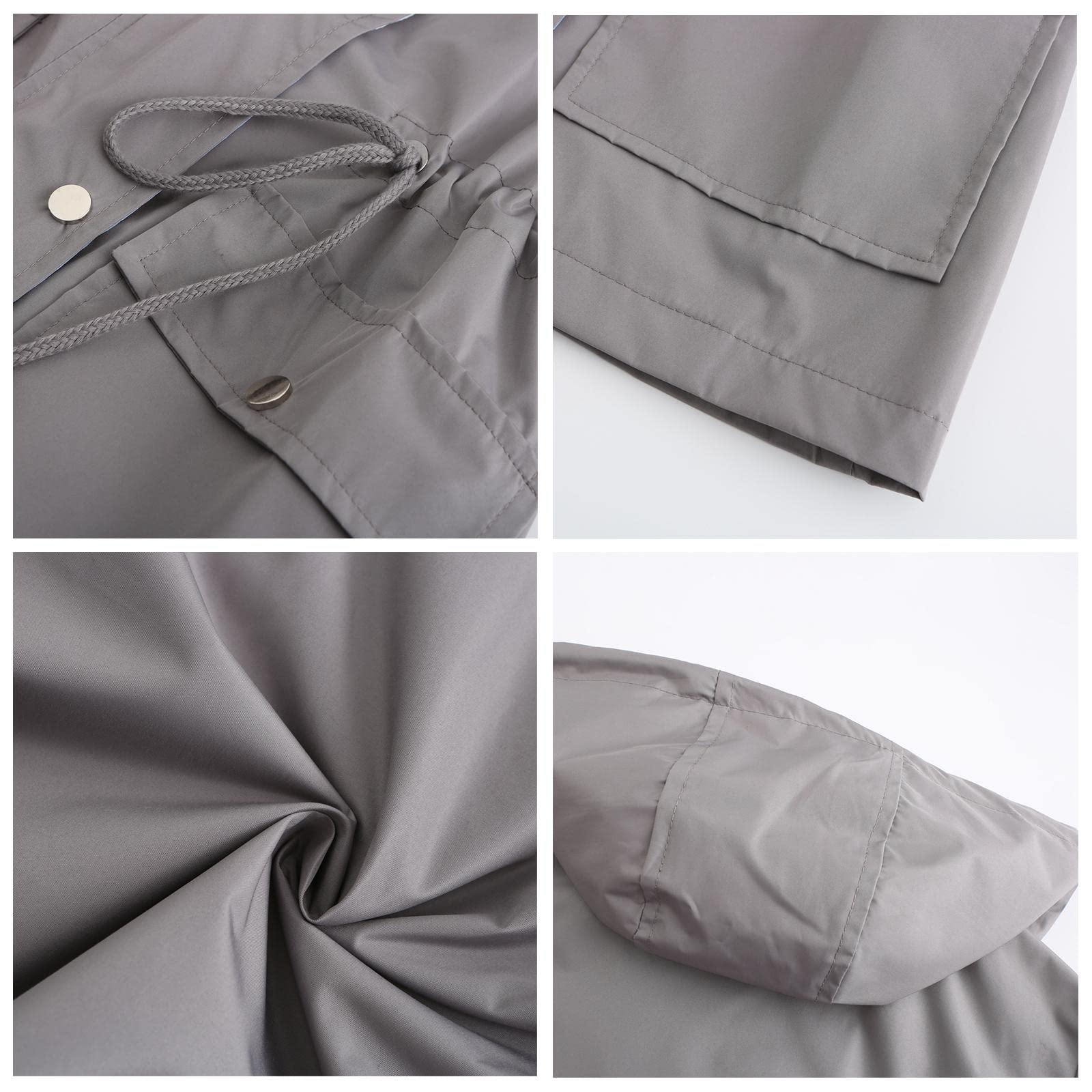 MODFUL Giacca impermeabile a maniche lunghe da donna, giacca a vento impermeabile con cappuccio, leggera, antivento