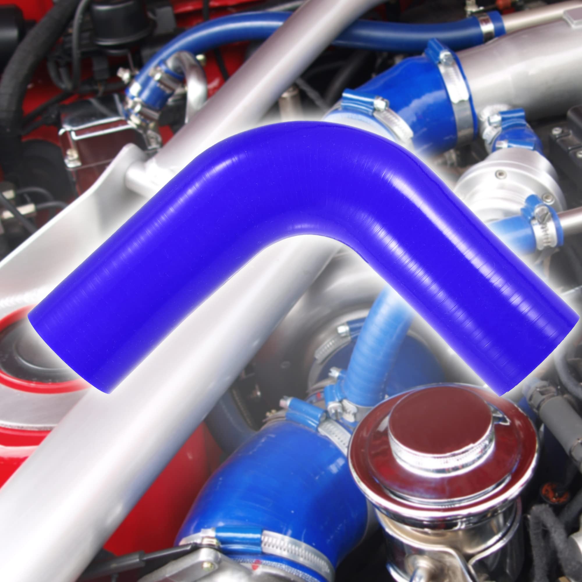 Gomma Silicone 90 Gradi 48mm Per Auto - Tubo Flessibile Per Motore, Colore Blu