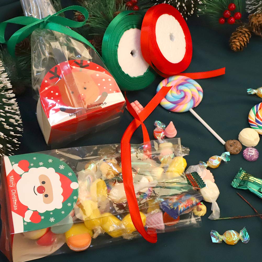 200 Sacchetti Cellophane Trasparenti Sacchettini Regalo Per Biscotti Bustine Per Caramelle Con 200 Nastri Intrecciati e 120 Adesivi Rotondi Regali Per Feste Di Compleanno Per Bambini