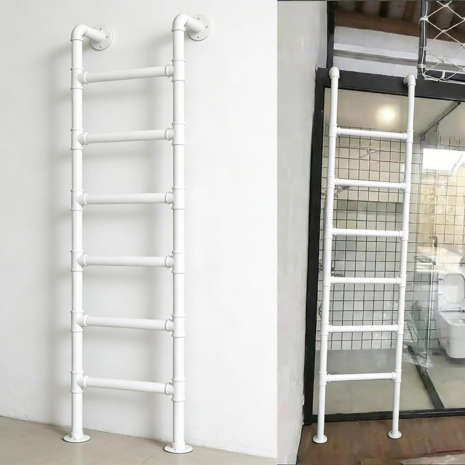 Escalera de metal montada en la pared con tamaño personalizable para salida