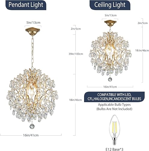 Vista 87 de Bestier - Lámpara colgante de cristal Cromado