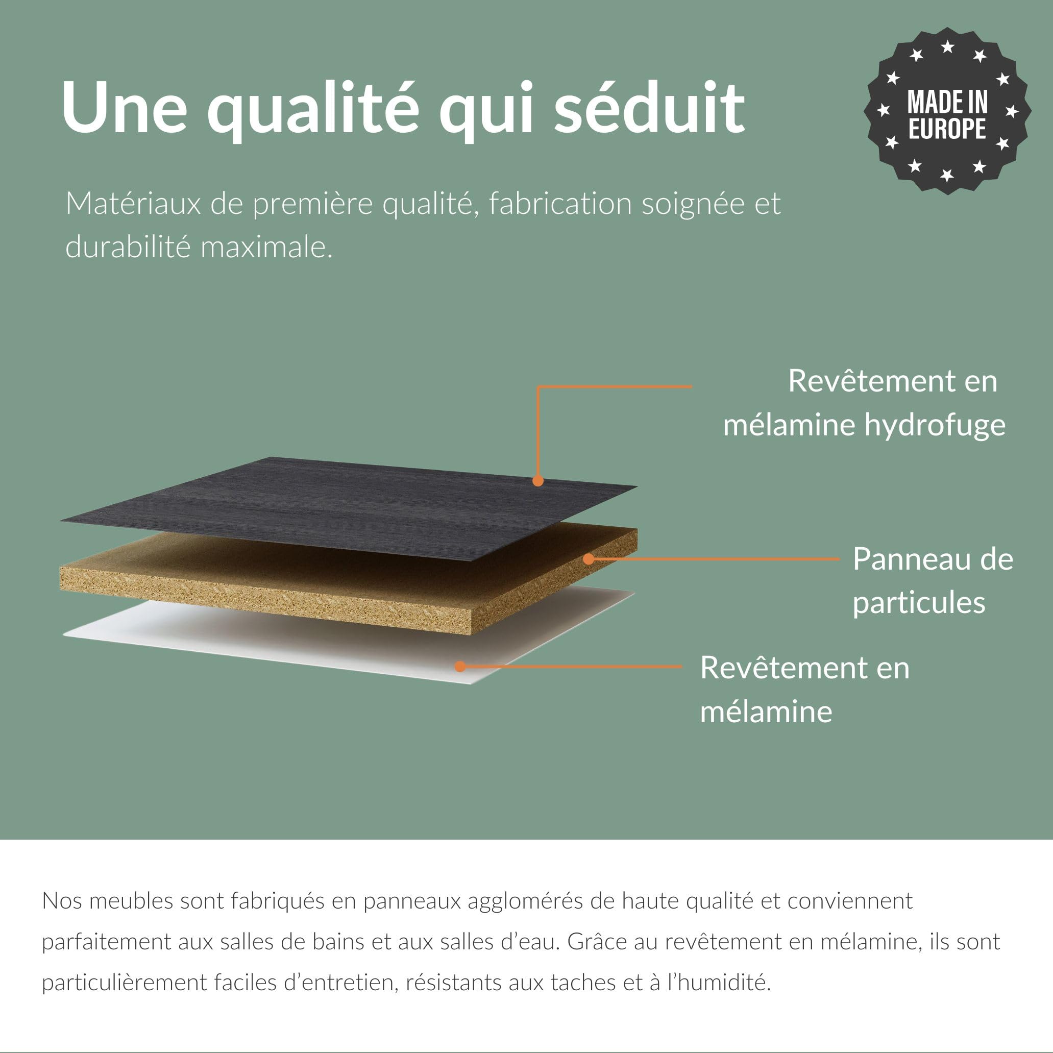 Planetmöbel Ensemble de Meubles de Salle de Bains Lavabo avec Meuble Bas 45 x 60 x 33 cm, Miroir avec éclairage 50 x 90 cm & Armoire Centrale pour Salle de Bains et WC invités, Anthracite