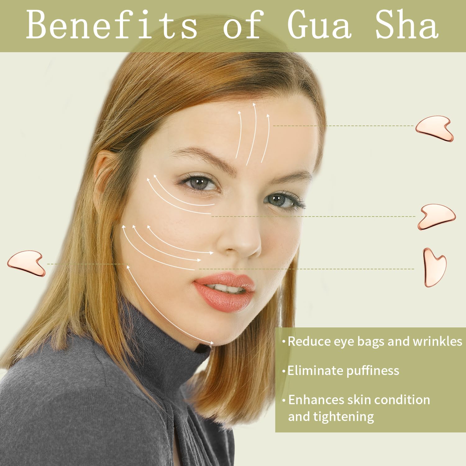 MagEnergy Gua Sha Tool - Masajeador de espalda de cobre puro para el cuello y el cuerpo, herramienta de cuidado de la piel, regalos especiales para abuelos, padres, amigos (cobre 1)