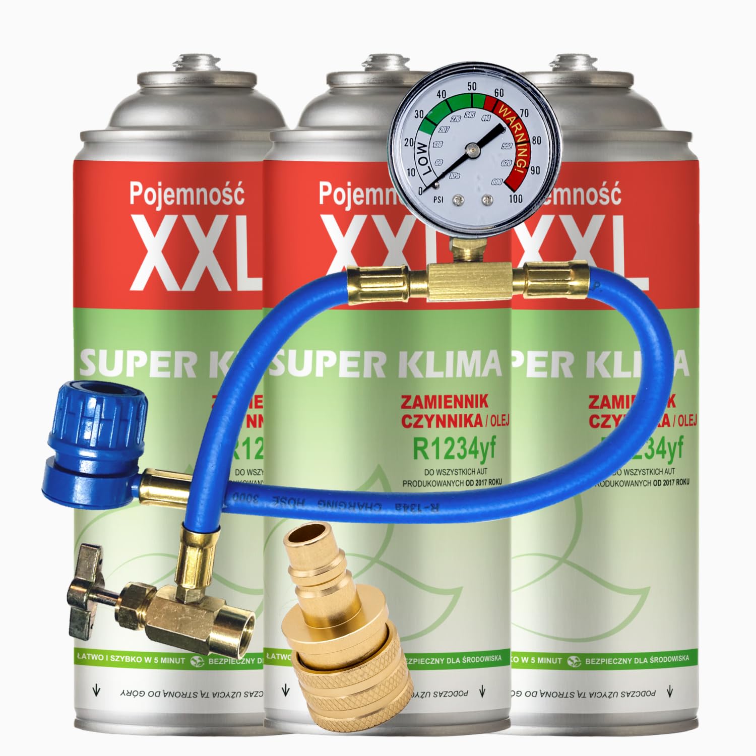 Pack Recharge Clim R1234yf avec Adaptateur R1234yf, Kit Climatisation Voiture 1234yf