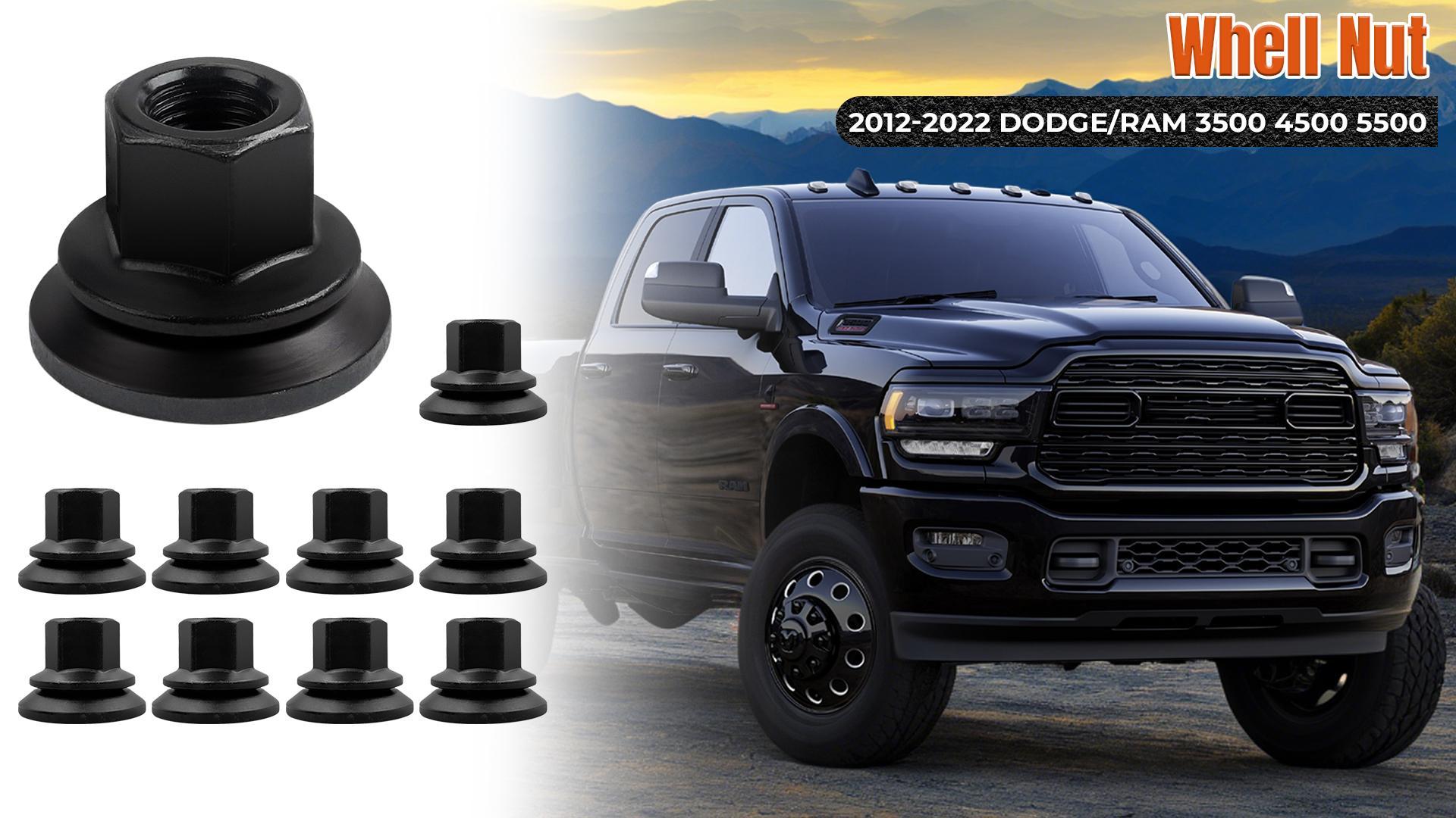 Image of 611-936 6509424aa Wheel Lug Nuts Compatible with Dodge /Ram 3500 4500 5500 Models, M14-1.50 Flange - 22mm Hex, 28.5mm Length, Medium, (10pcs)