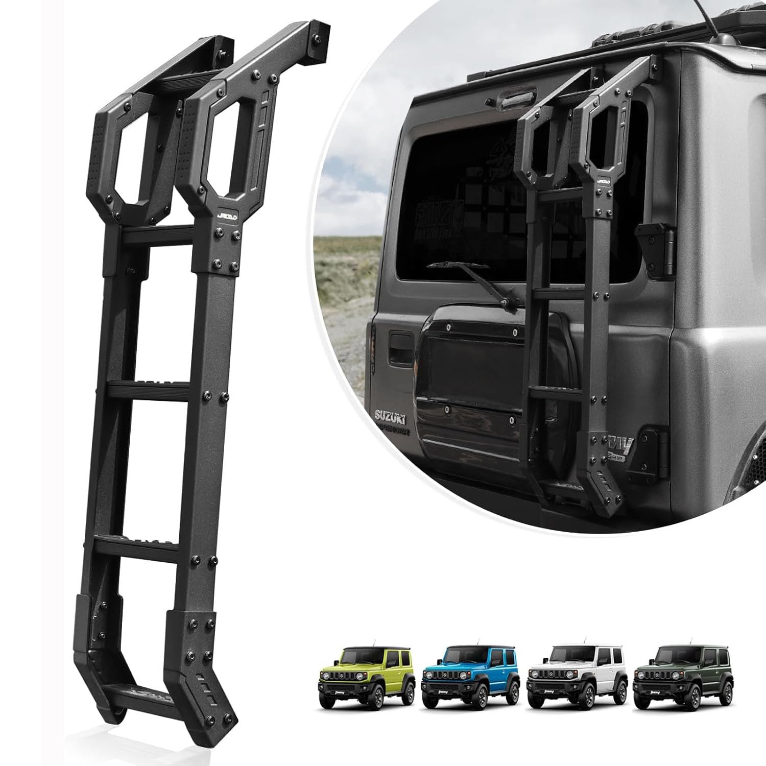 Archaic Heckklappenleiter für Suzuki Jimny Sierra JB64 JB74 2018–2024, Heckleiter, Geländeleiter für Jimny gl,Leichte Leiter aus Aluminiumlegierung, Heckleiter der Search-Serie