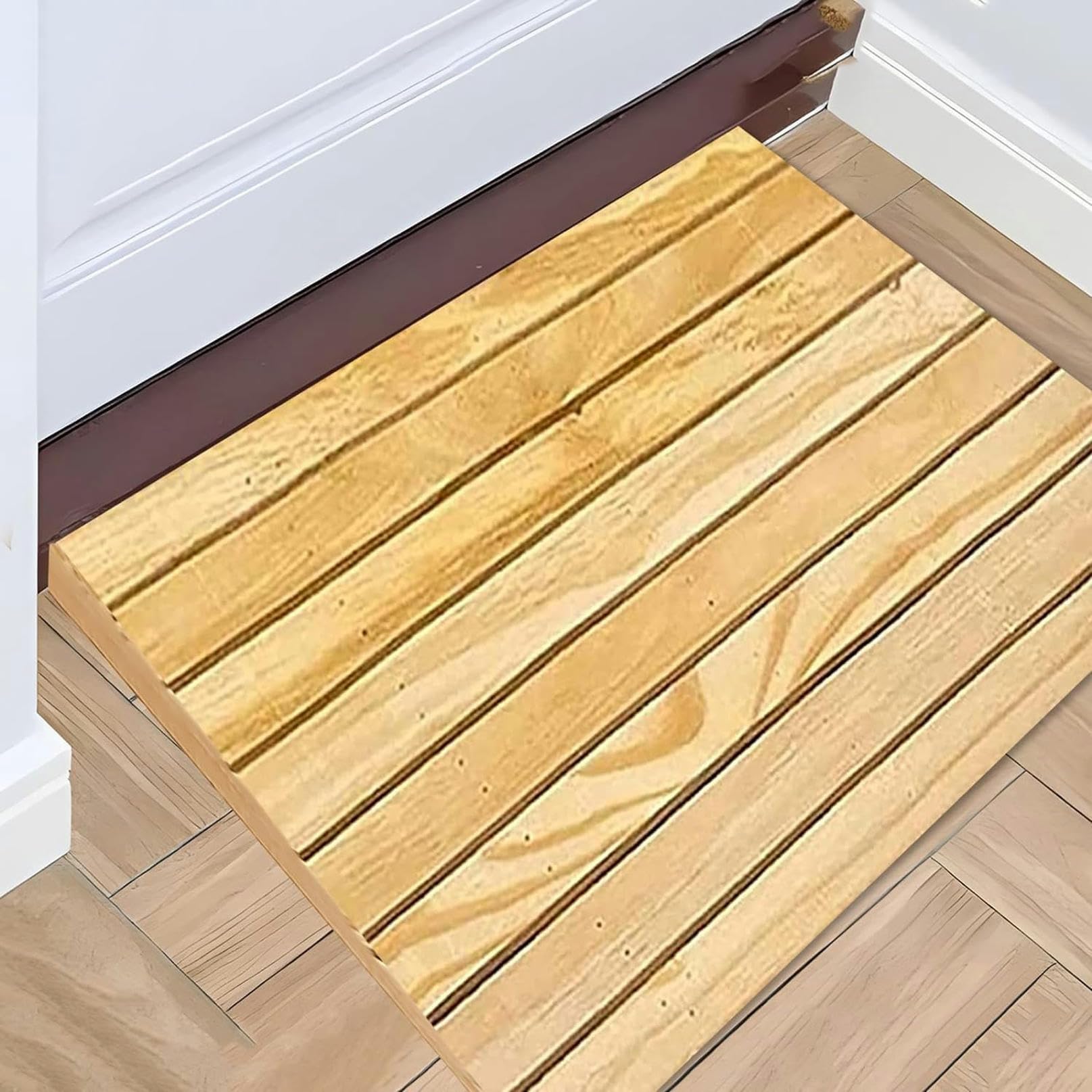 Rampe de seuil en bois pour porte d'entrée de maison