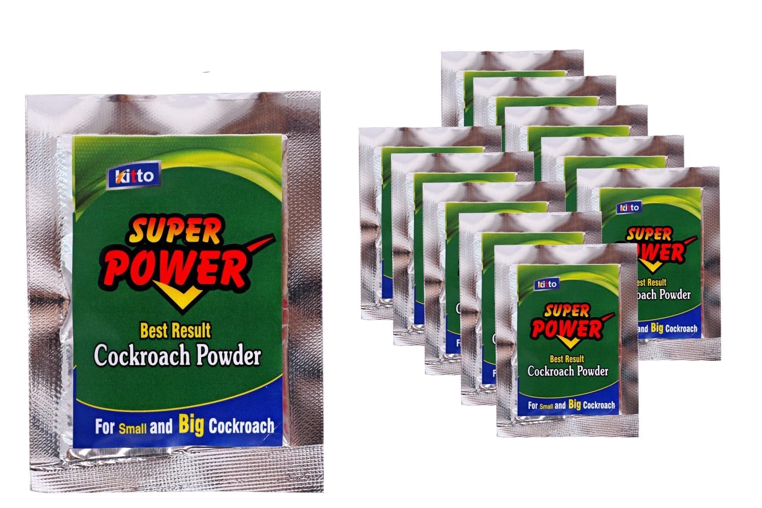 KITTO Super Power Cockroach Powder, Pack of 10, Ready to Use, For Small and Big Cockroaches | Quick Formula| gauranteed Result
