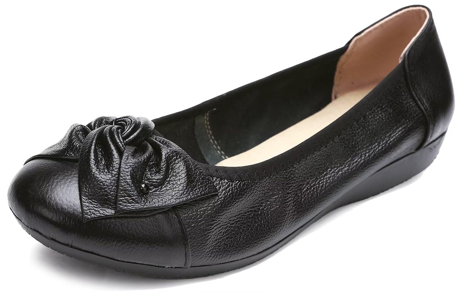 Fangsto Women's Genuine Leather Loafers Flats Working Shoes Slip Ons