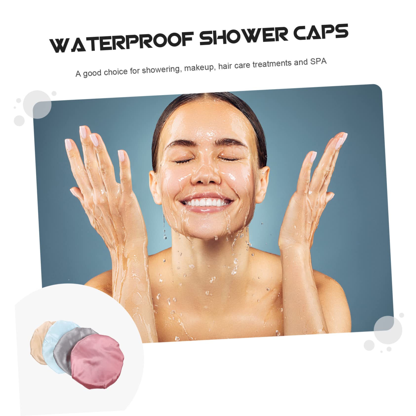 DOITOOL 12stücke Doppelschicht Duschhauben Für Damen Wasserdichte Wiederverwendbare Badekappen Aus Peva Hautfarbe Für Zuhause Spa Und Schönheitspflege