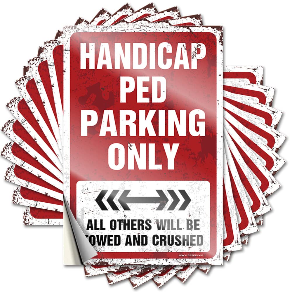 Bumper Hat Punk Handicap Ped Parking Only for Adult - Teens Easy Peel Removable(12X18CM)