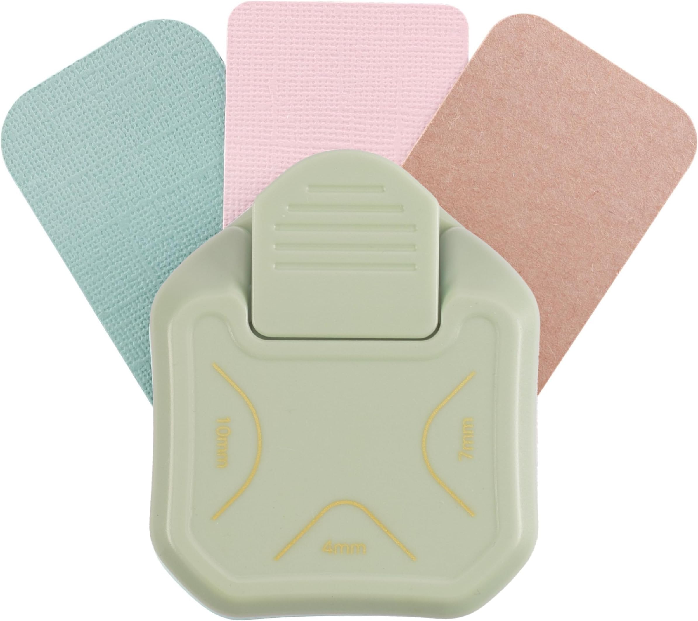 3-in-1 Corner Punch for Card Making, Scrapbooking, DIY Projects, Mint, 4-7-10mm, 3 in 1