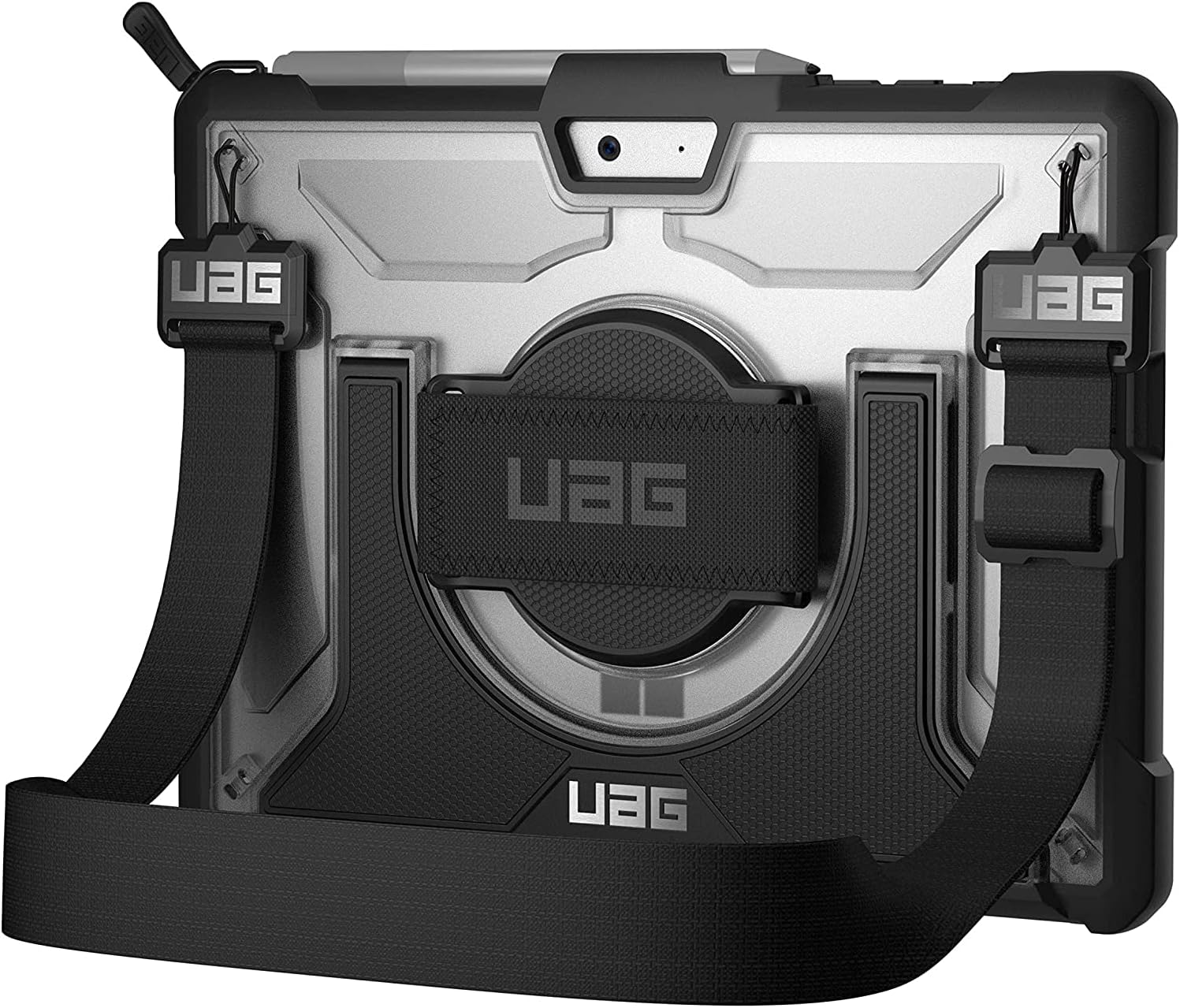 URBAN ARMOR GEAR UAG Designed for Microsoft Surface Go 4 / Surface Go 3 / Surface Go 2 / Surface Go Case 10.5" Plasma w/Hand Strap & Shoulder Strap Feather-Light Rugged Military Drop Tested Cover Ice