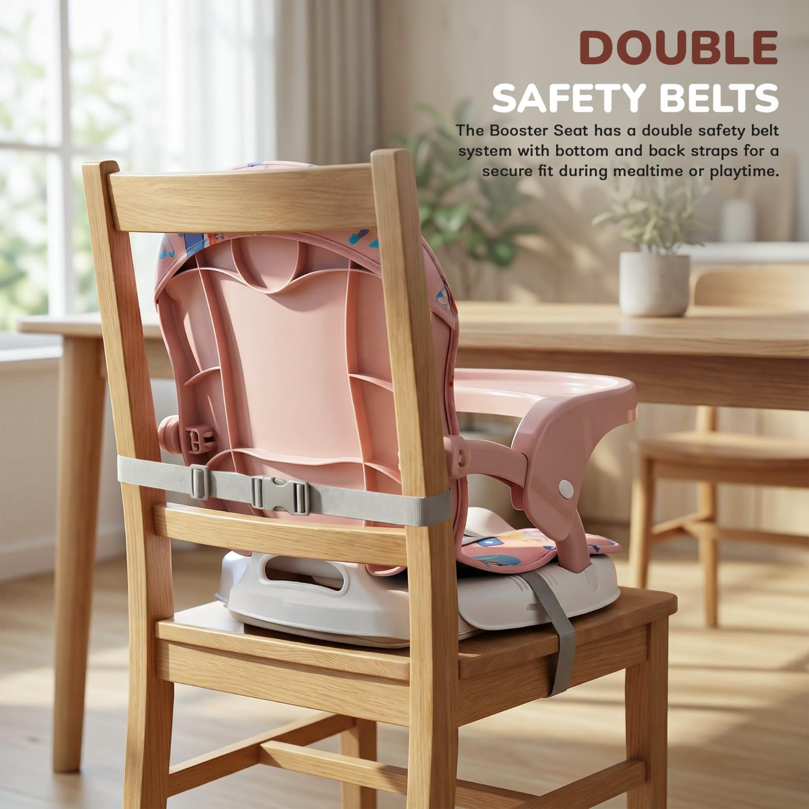 Baybee Baby Feeding Chair for Babies | Portable Kids Sitting Chair with 4 Level Height Adjustable, Safety Belt & Food Tray, Booster Seat for Infant 6 Months to 3 Years 3