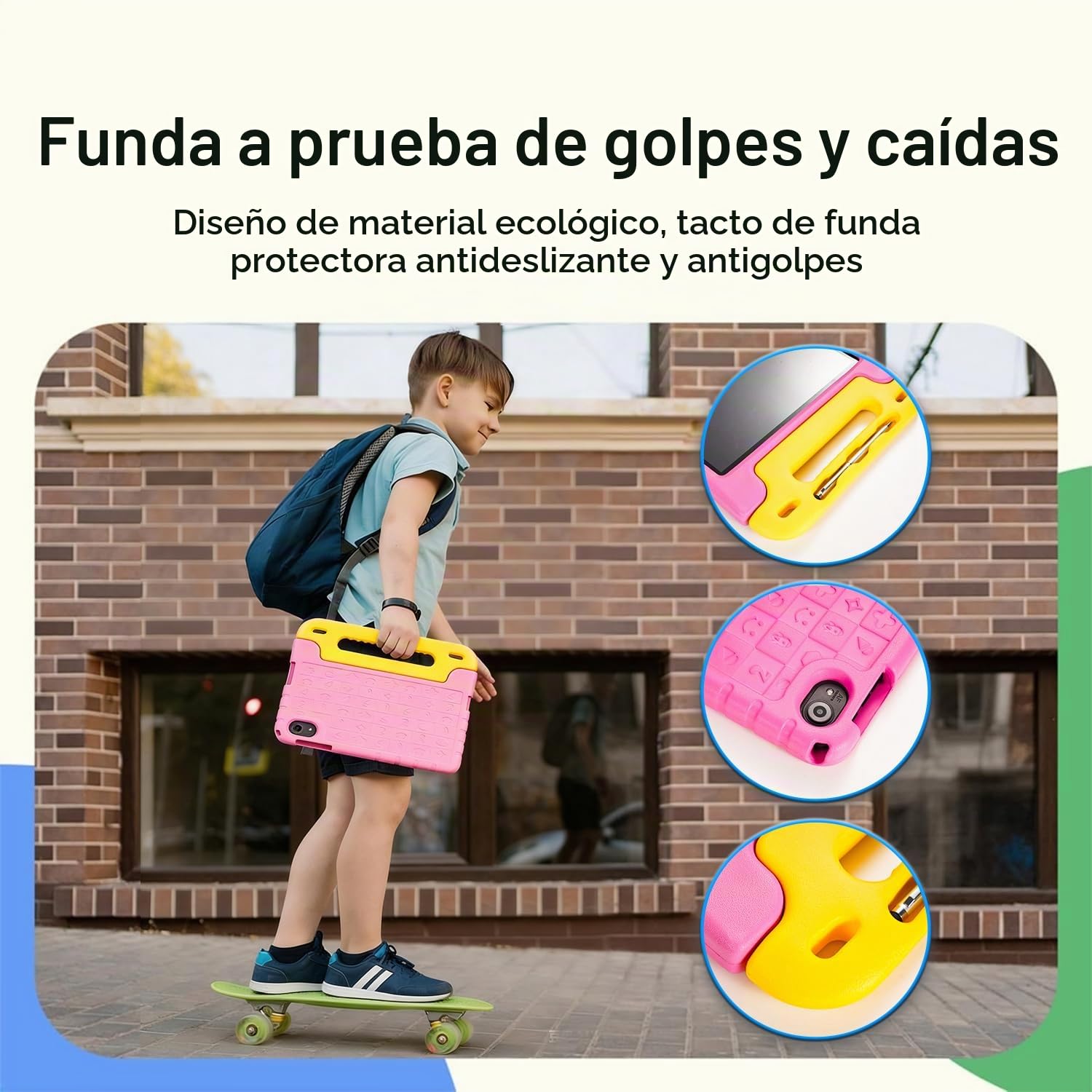 SUMTAB Tablet para Niños 10 Pulgadas Android 15 con 30GB RAM 128GB ROM (mpliable 2 TB), Control Parental, Pantalla IPS HD, GMS Certified, 5G WiFi 6, Protective Antichoque Eva & Estilete