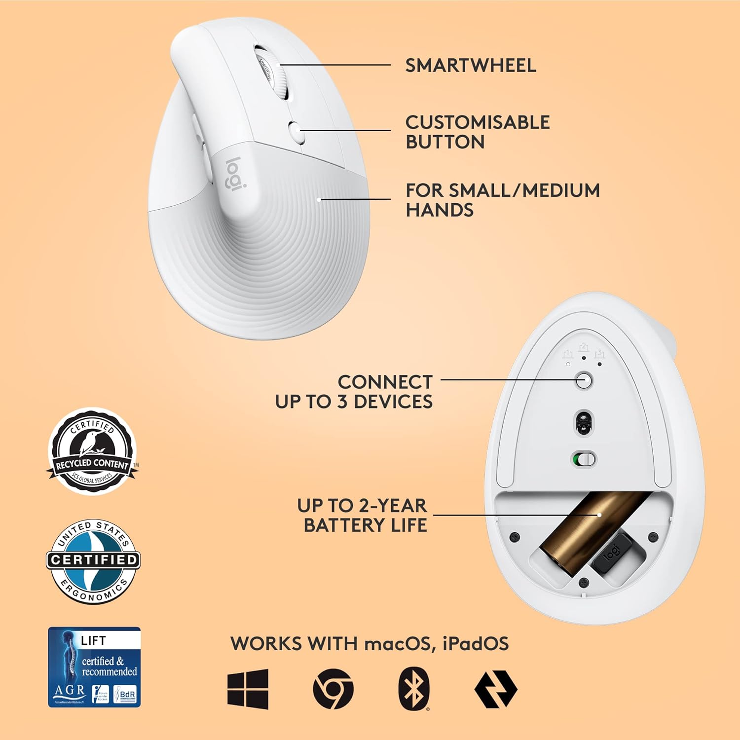 Logitech Lift Vertical Ergonomic Mouse