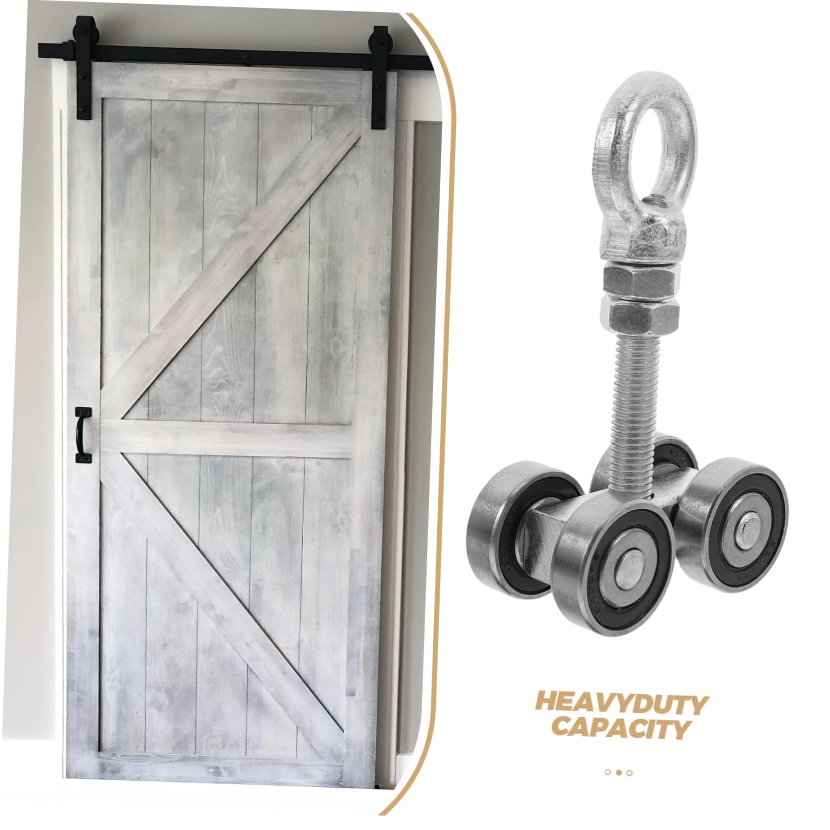 VILLCASE 2ensembles Roues Silencieuses De Chariot à Quatre Roulements Avec Boulons Et Anneaux De Levage Accessoires Robustes Pour Portes Coulissantes Et Pliantes Jeu De Installation Facile