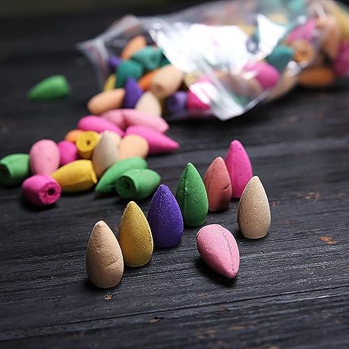 Miniatura 3 de Zen Life 150 conos de incienso de reflujo mixto de aromas naturales  sándalo-osmanthus-rosa-lavanda-jazmín para relajación, purificación,