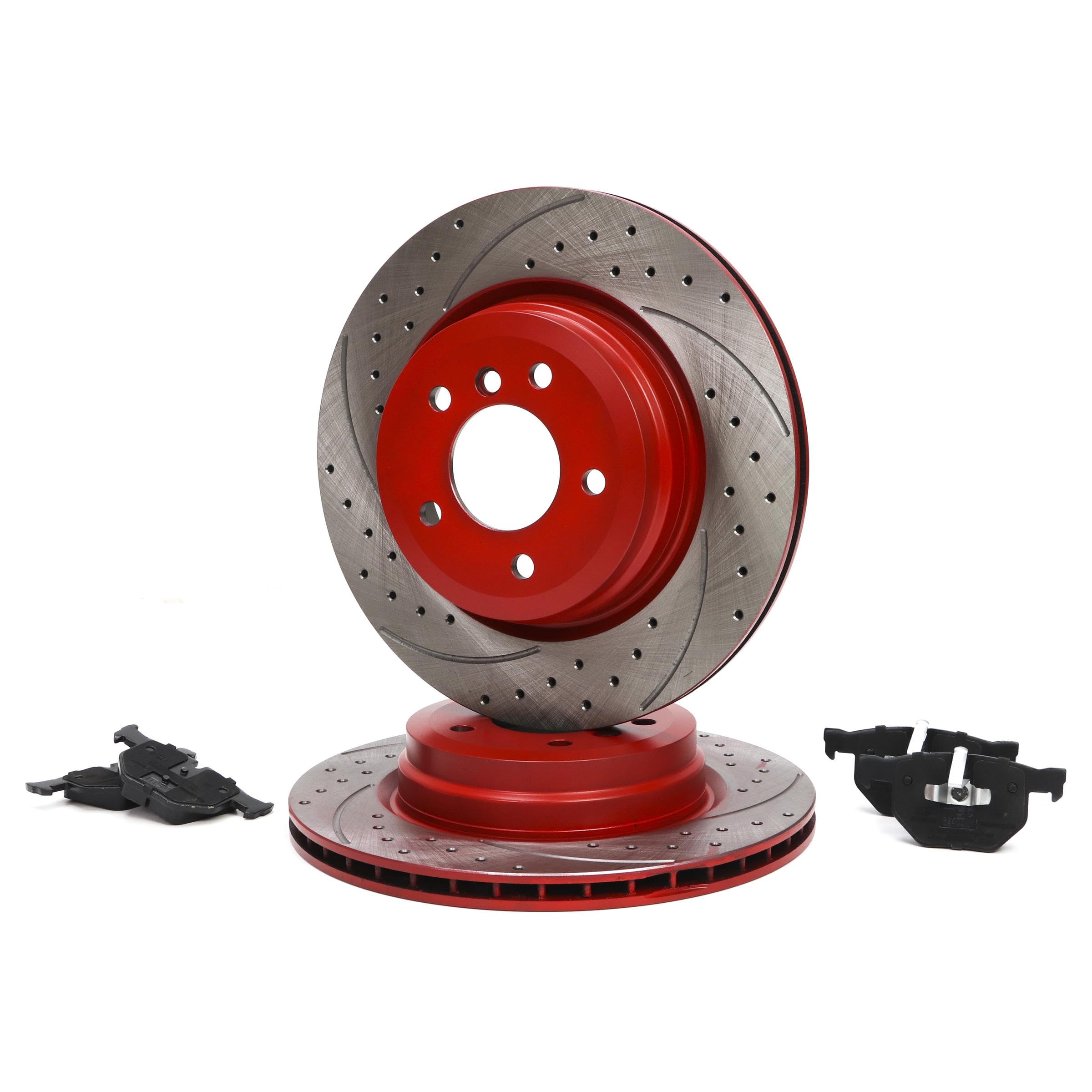 Kit de Discos de Freno y Pastillas - Discos de Freno Eje trasero 336 ventilado - Pastillas de Freno Compatible con BMW 3 Touring E91 con chapa antichirrido