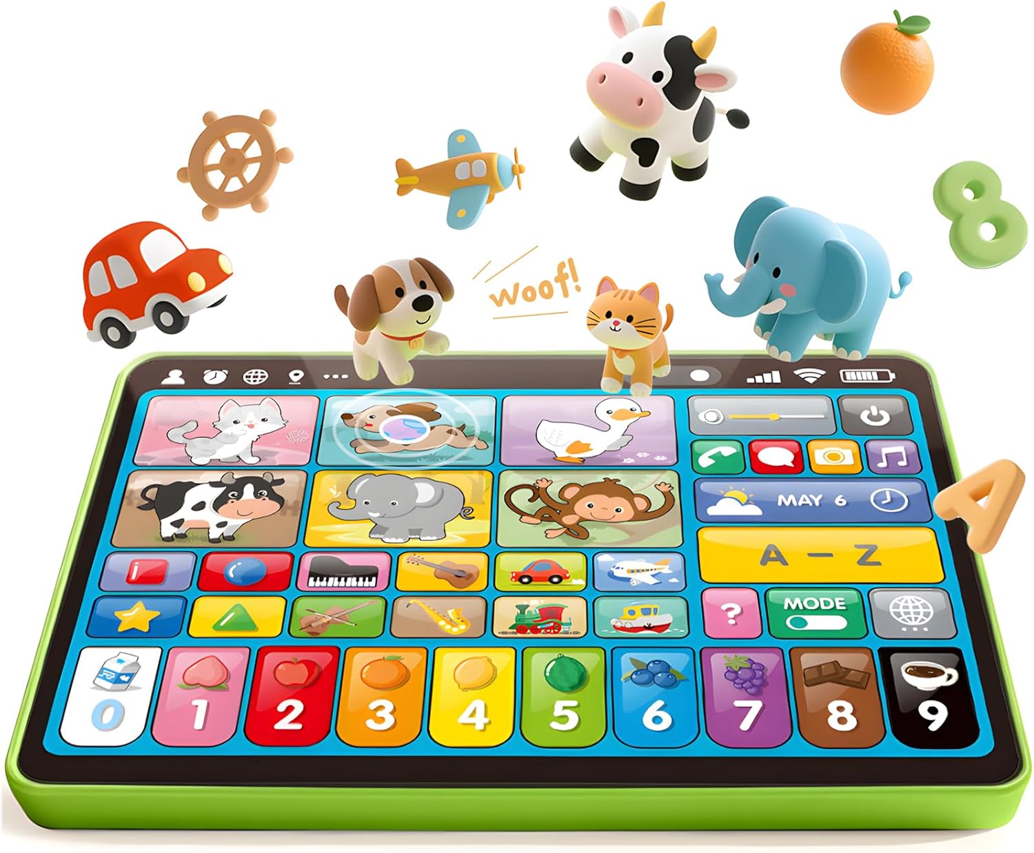 hahaland Tablet Bambino 1 2 Anni, Musicale Pannello Interattivo Educativo Insegna Animali, Numeri, Lettere, Colori, Pianoforte Regalo Bimbo 12-36 Mesi (IT/EN/FR/ES/DE)