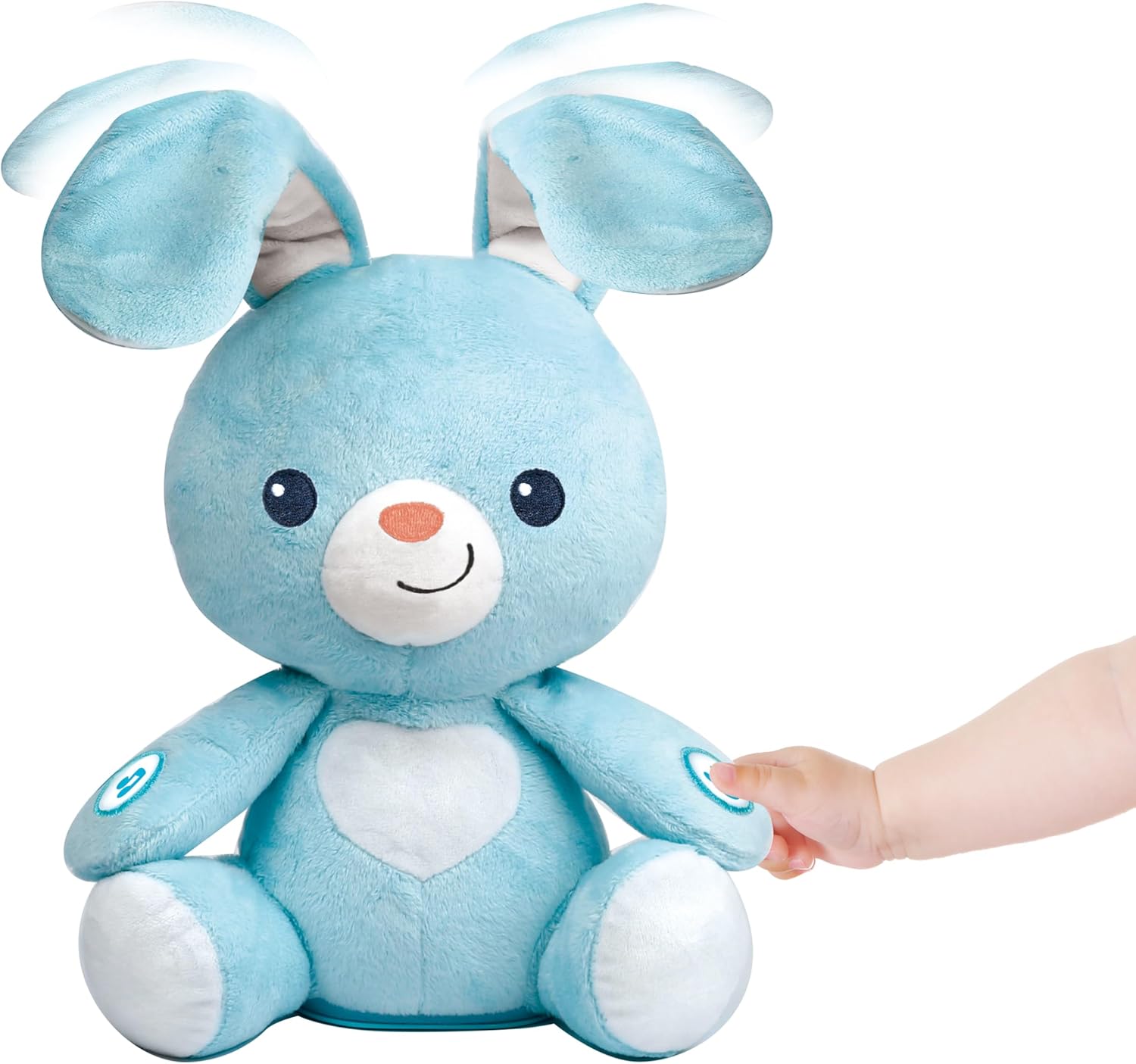 winfun Peekaboo Light Up Bunny – Interactive Plush Toy for Babies, Plays Peekaboo with Sounds & Melodies, Soft Tactile Fabric, Satin Ribbon Tags, Ages 6 Months & Up