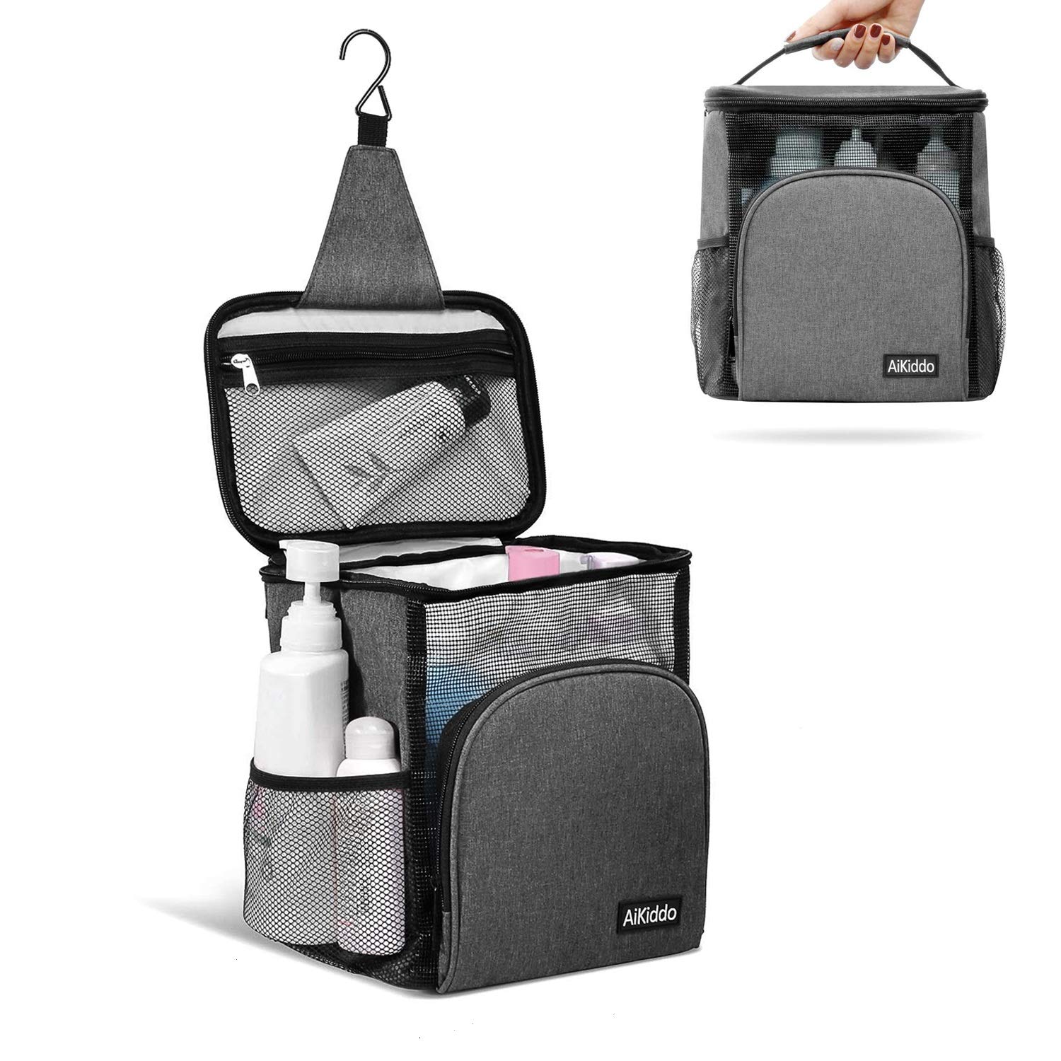 Portable Shower Caddy Tote Bag Hanging Toiletry Bag Bath Organizer for College Dorms Gym Camping Swimming and Travel