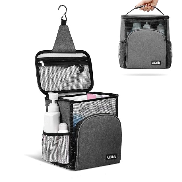 Portable Shower Caddy Tote Bag Hanging Toiletry Bag Bath Organizer for College Dorms Gym Camping Swimming and Travel