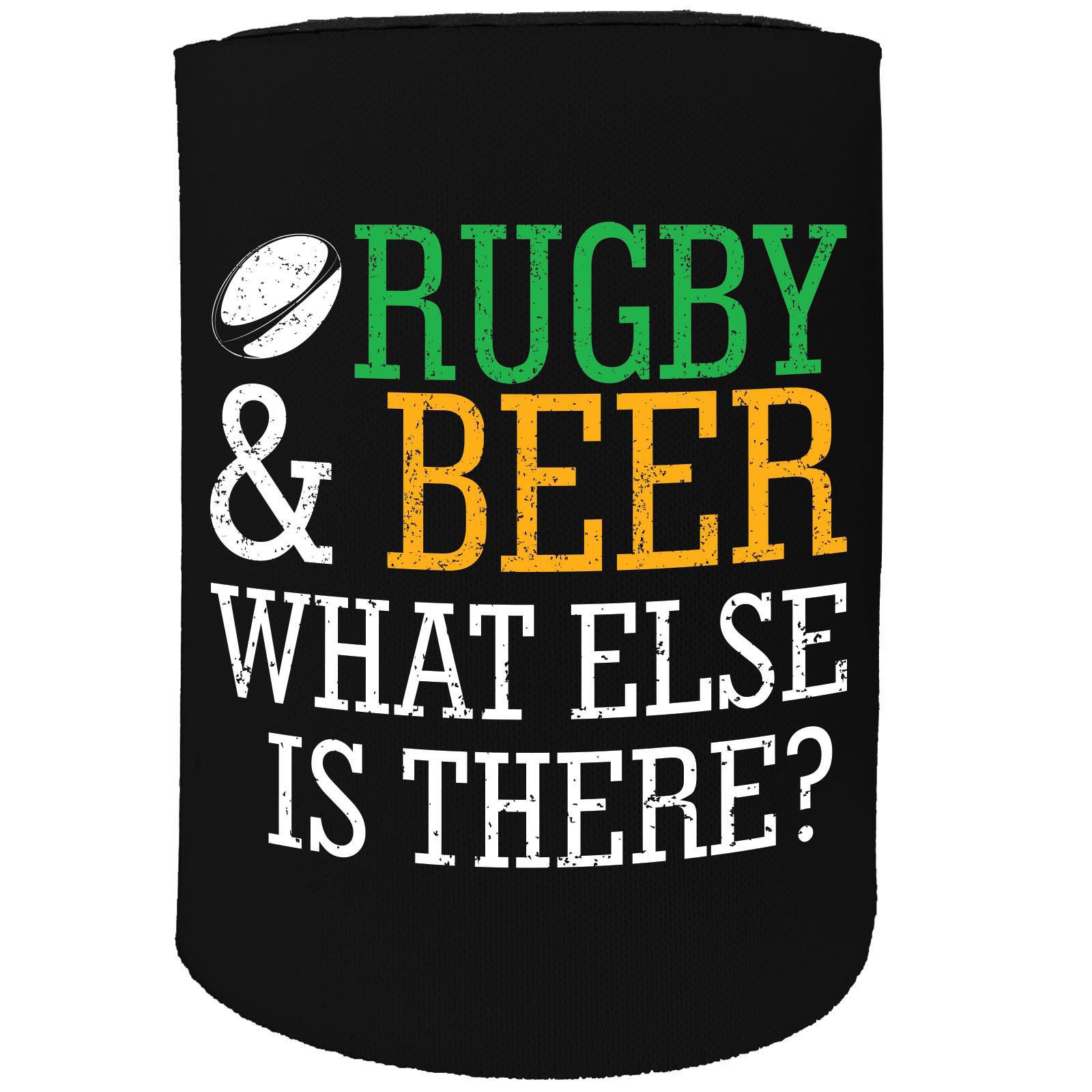 123tStubby Holder Stubbie Holders Cooler Rugby and Beer What Else is There Funny Novelty Birthday G