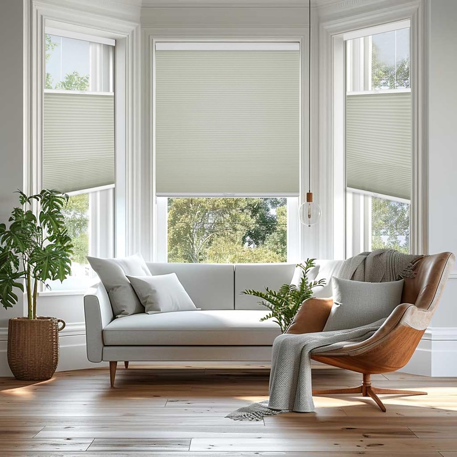 100% Blackout Custom Honeycomb Shades Top Down Bottom Up Cordless Cellular Standard Drop Down Window Blinds Heat Insulation and Noise Reduction Bedroom Honeycomb Blinds.Birch