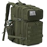QT&QY Taktischer MilitäR Rucksack Herren Groß 25l/35l/45L Bundeswehr Rucksack 3 Tage Molle Armee RucksäCke Assault Backpack Outdoor Wasserdicht Pack Tasche 45l 1.0 Grün