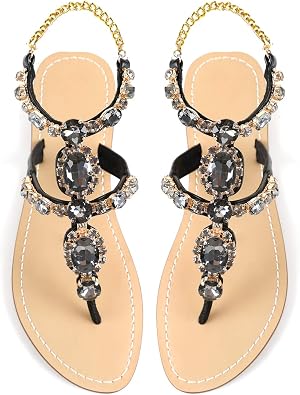 ZhuLinFeng WomenS Rhinestone Gladiator Sandals Flat Wedding Sandals Gem Pearl Sparkling Bridal Bridesmaid Sandals Blue Bohemian Sandals