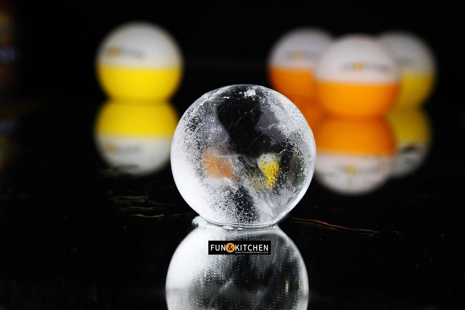 Fun&Kitchen XXL Mega Ice Balls, 4 Premium 6 cm Silicone Moulds