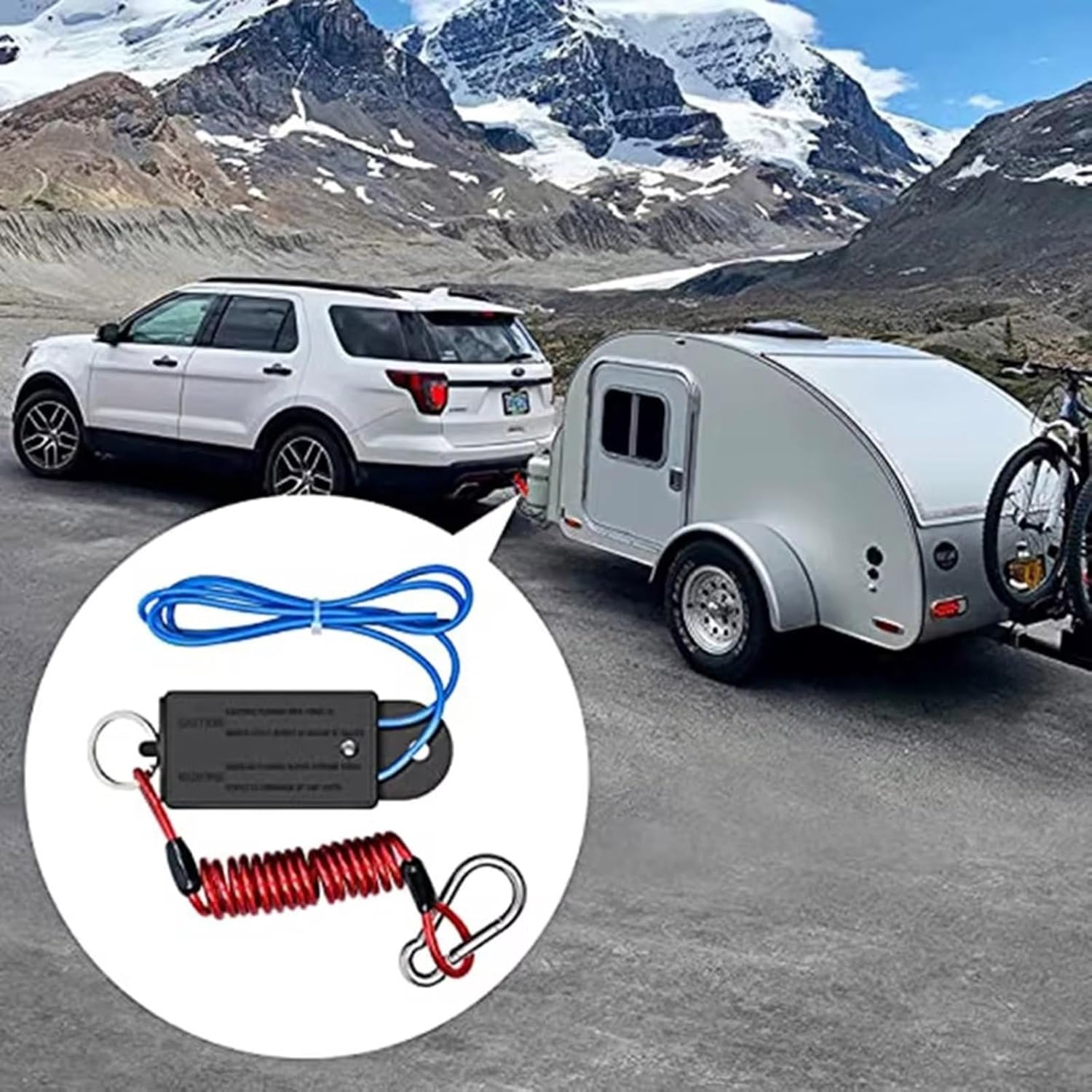 Easy Install Trailer Breakaway Systems Waterproof Corrosionresistant 12V with LED Indicators for Vehicles Safe Towing
